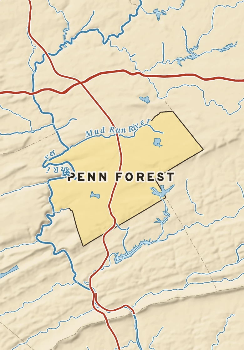 Atlas plate of Penn Forest, Pennsylvania.