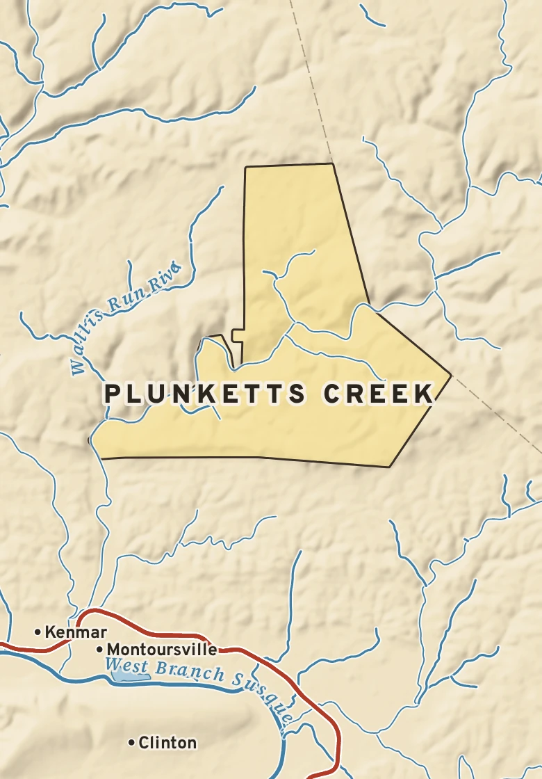 Atlas plate of Plunketts Creek, Pennsylvania.