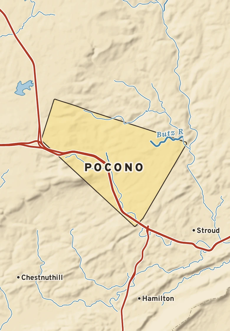 Atlas plate of Pocono, Pennsylvania.