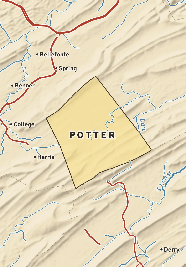 Atlas plate of Potter, Pennsylvania.