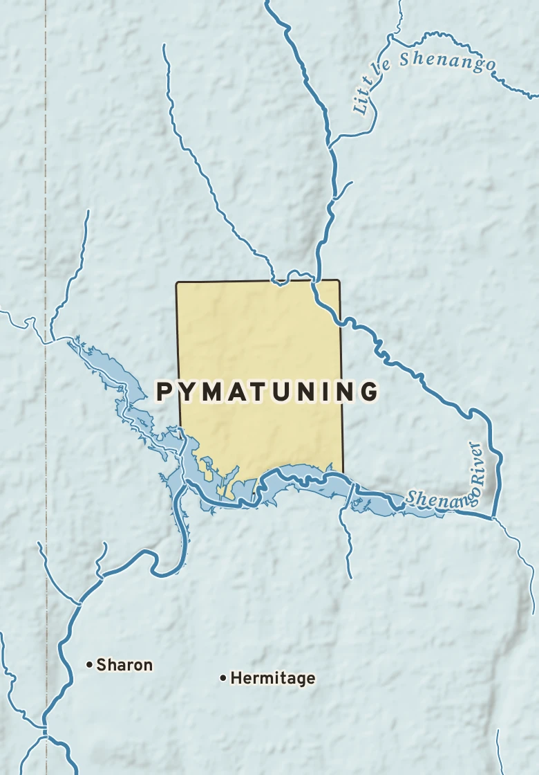 Atlas plate of Pymatuning, Pennsylvania.
