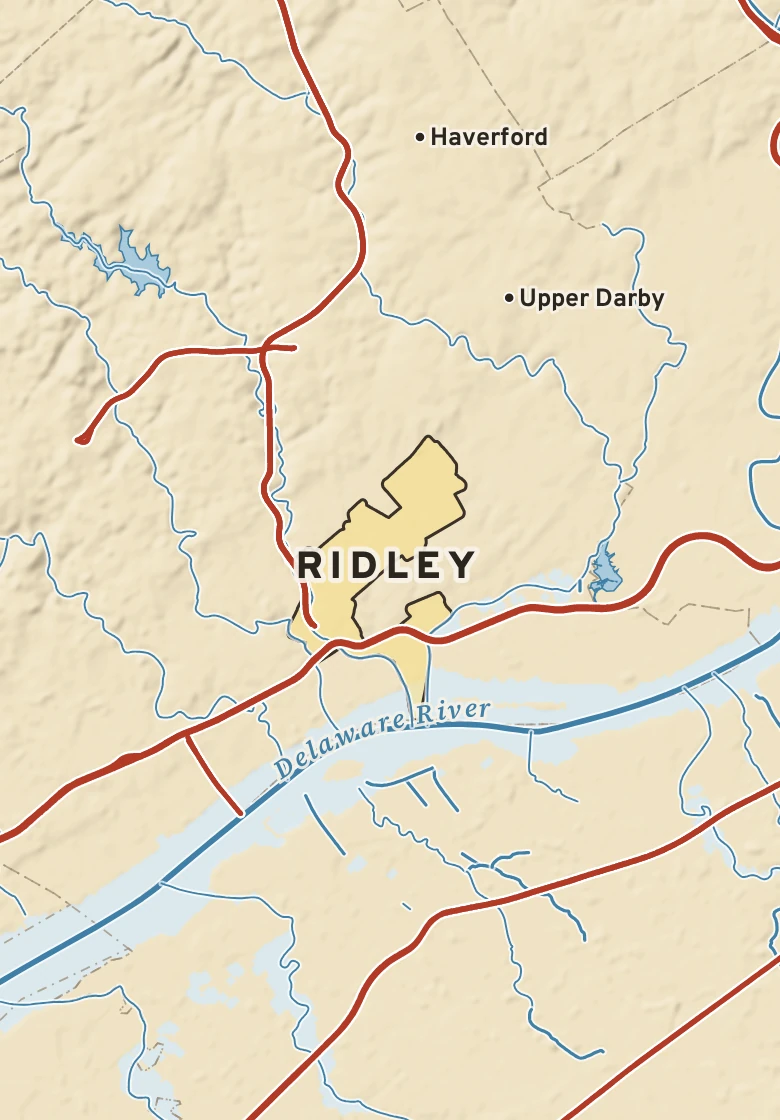 Atlas plate of Ridley, Pennsylvania.