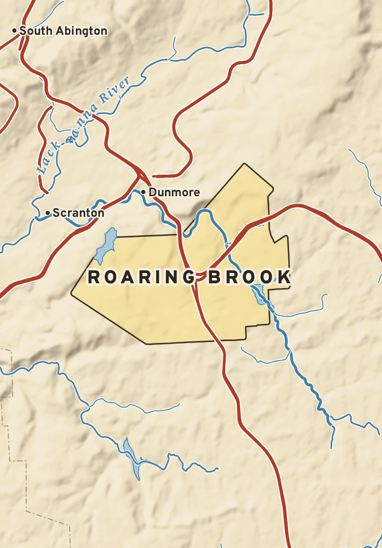 Atlas plate of Roaring Brook, Pennsylvania.