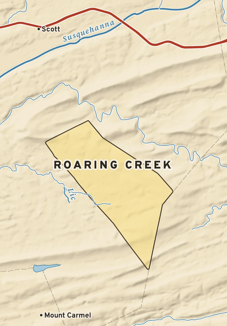 Atlas plate of Roaring Creek, Pennsylvania.