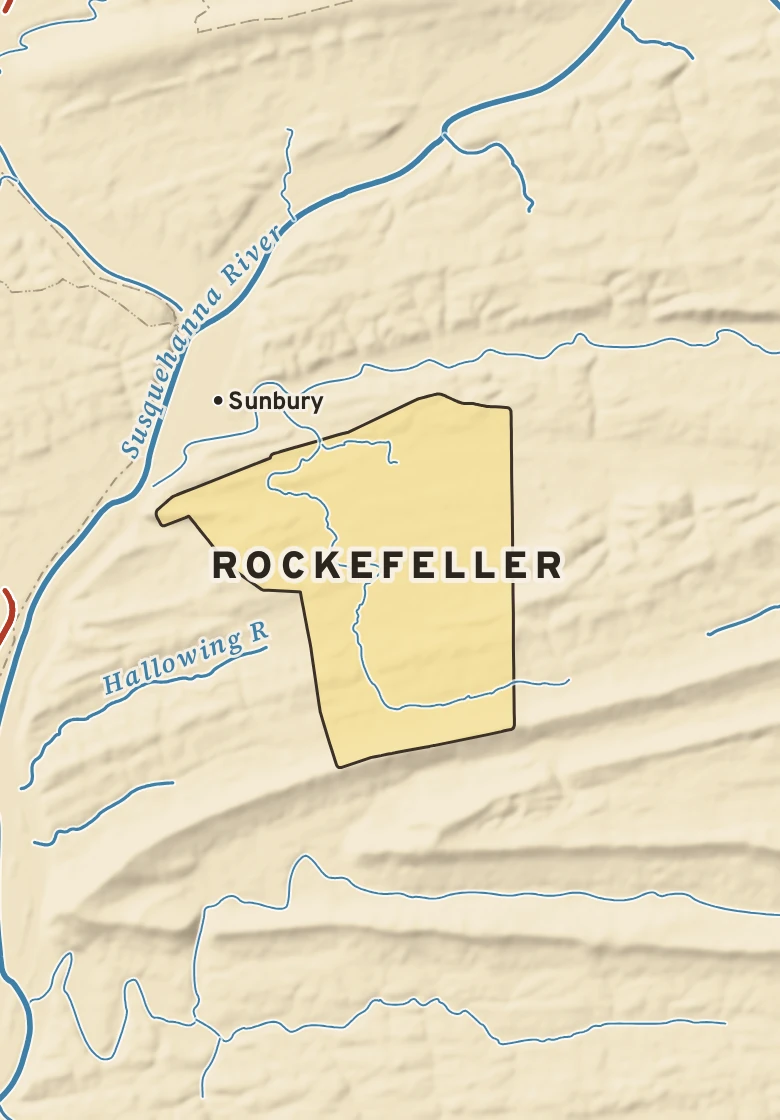 Atlas plate of Rockefeller, Pennsylvania.
