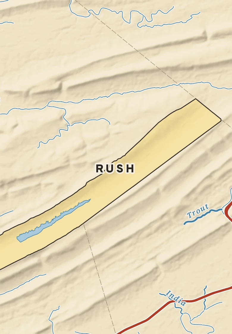 Atlas plate of Rush, Pennsylvania.