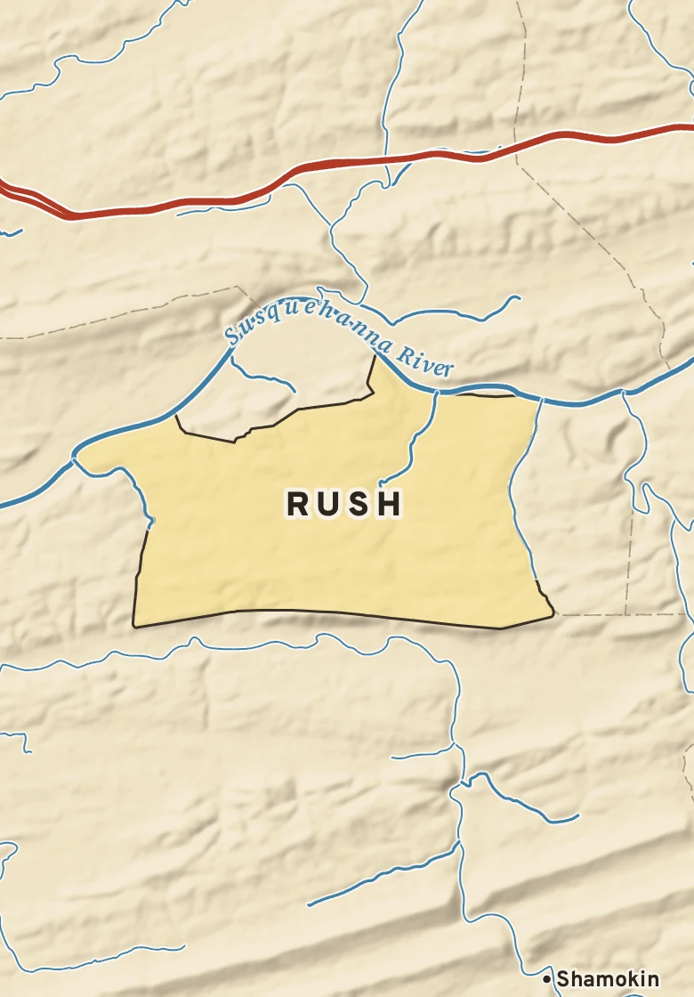 Atlas plate of Rush, Pennsylvania.