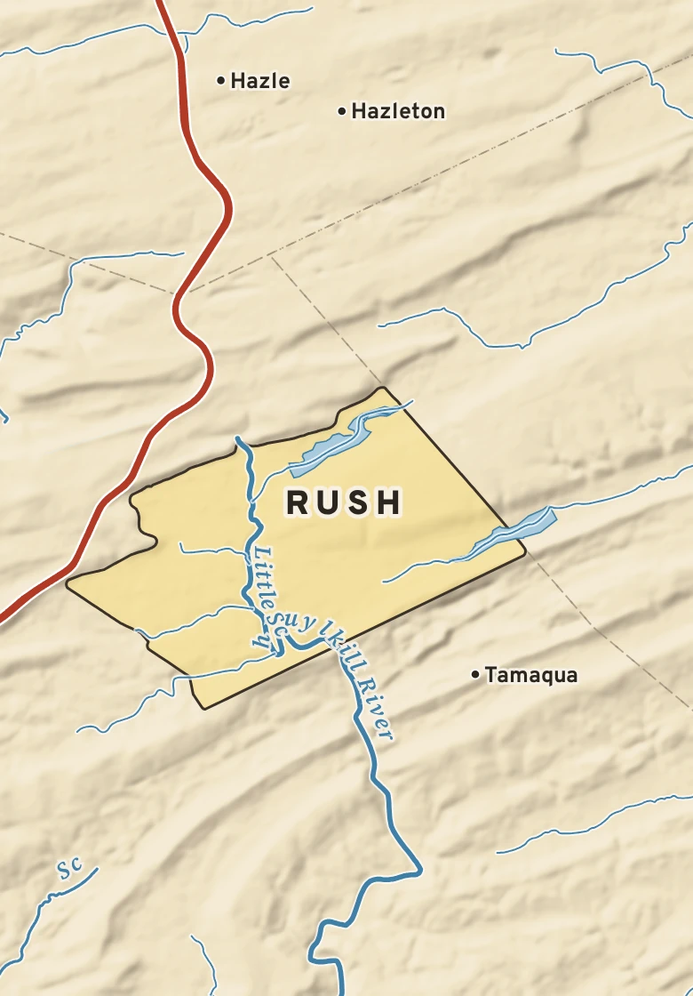 Atlas plate of Rush, Pennsylvania.