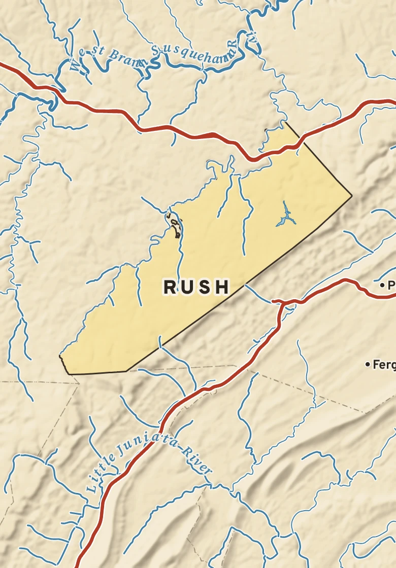 Atlas plate of Rush, Pennsylvania.
