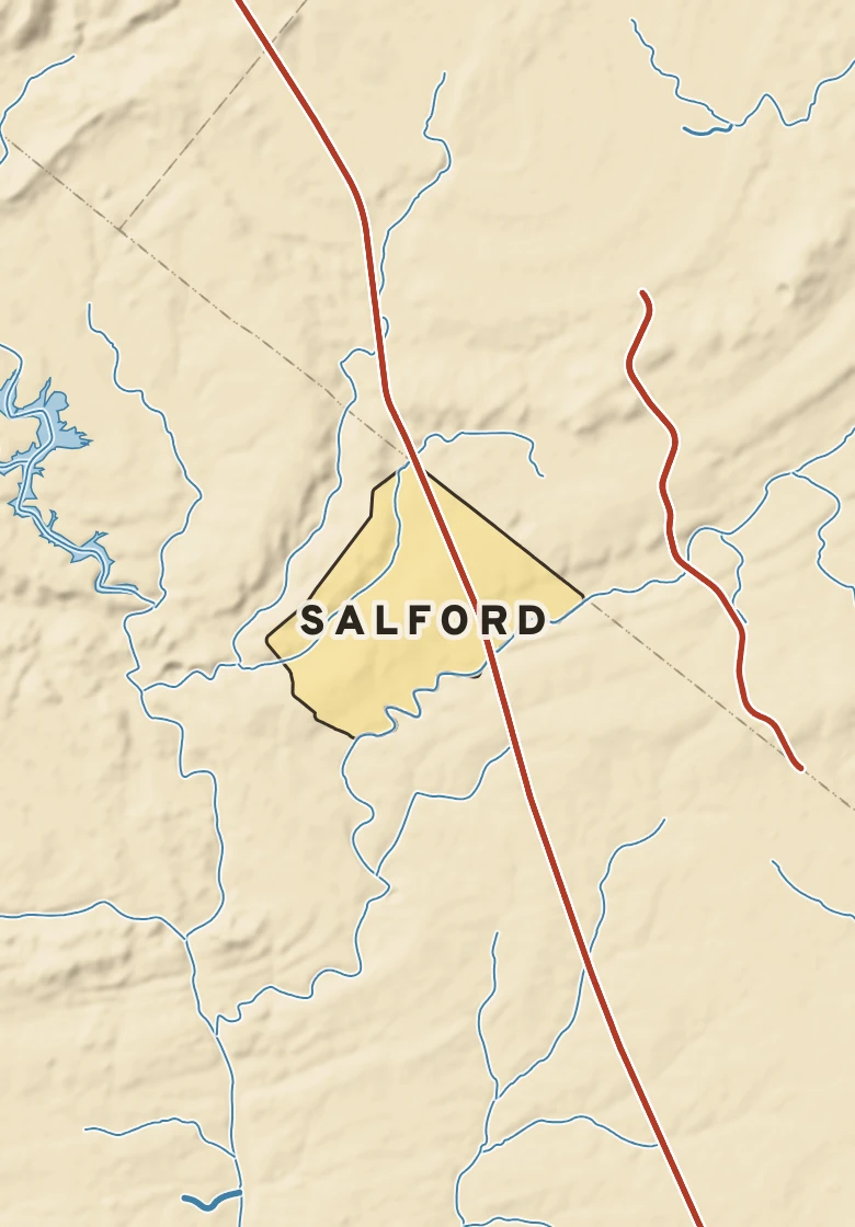 Atlas plate of Salford, Pennsylvania.