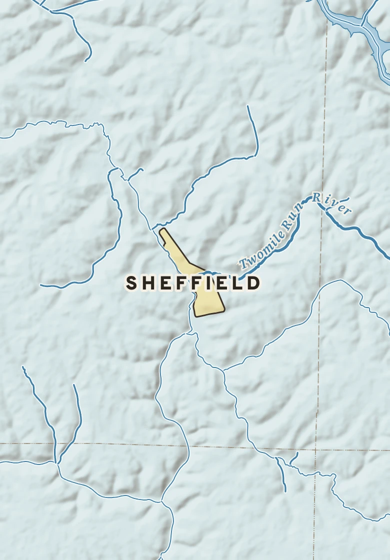 Atlas plate of Sheffield, Pennsylvania.
