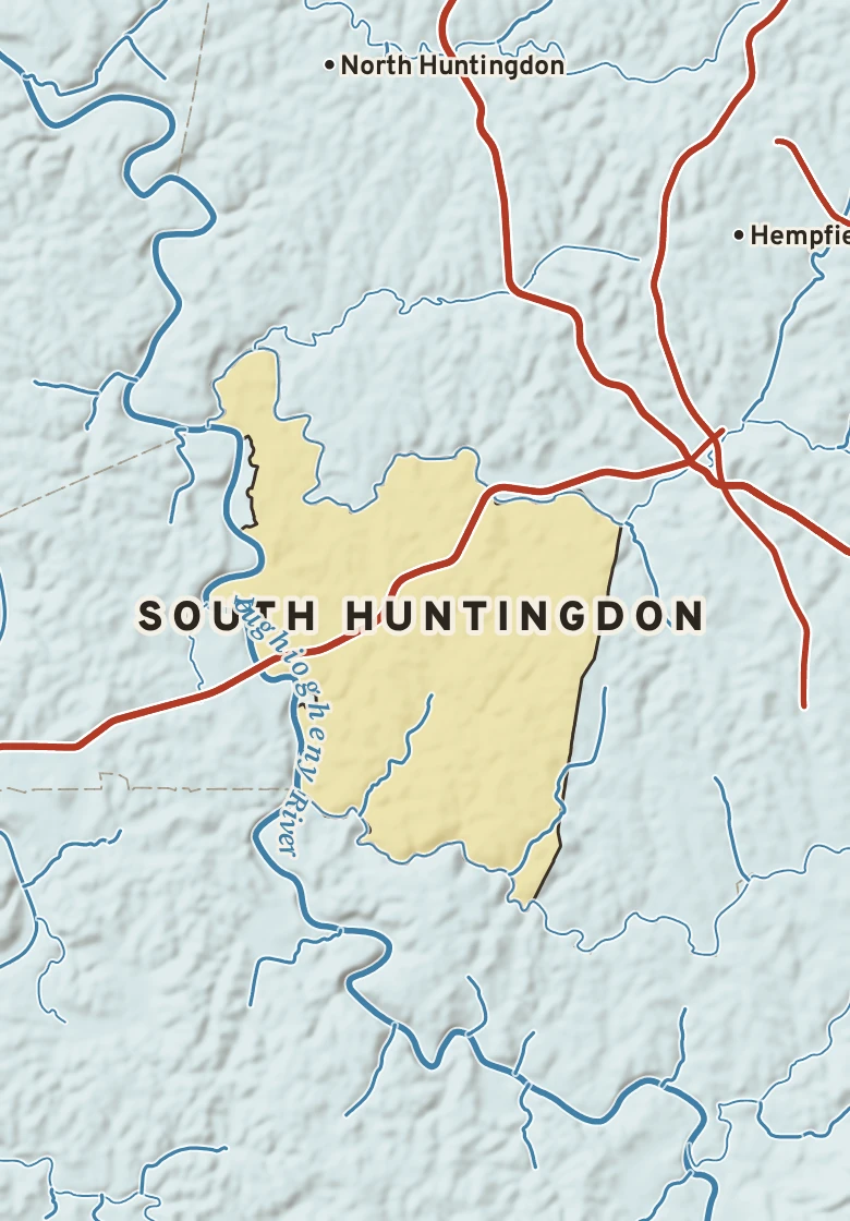Atlas plate of South Huntingdon, Pennsylvania.