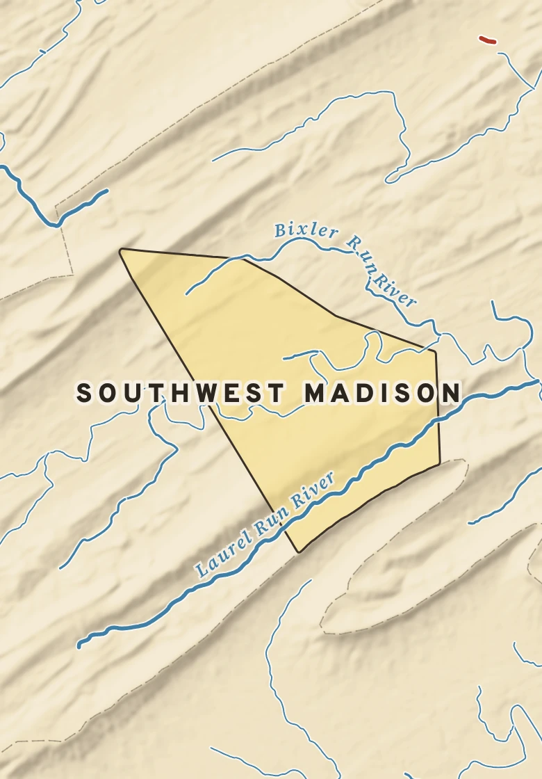 Atlas plate of Southwest Madison, Pennsylvania.