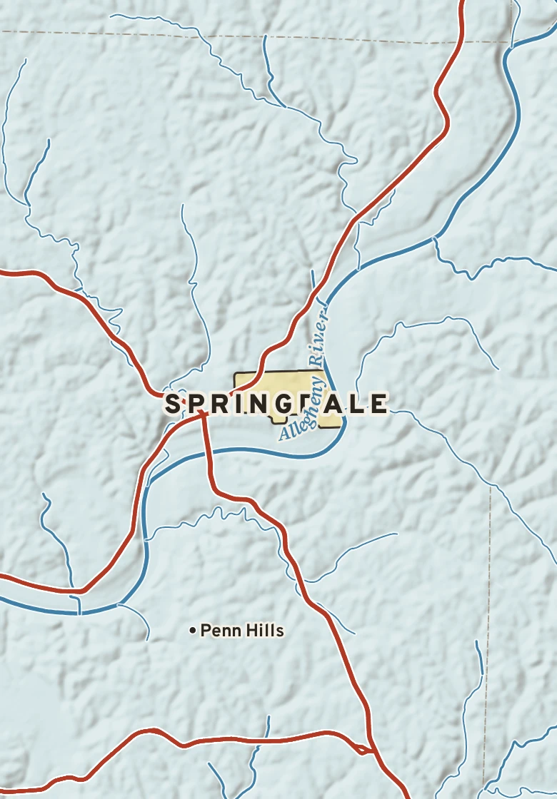 Atlas plate of Springdale, Pennsylvania.