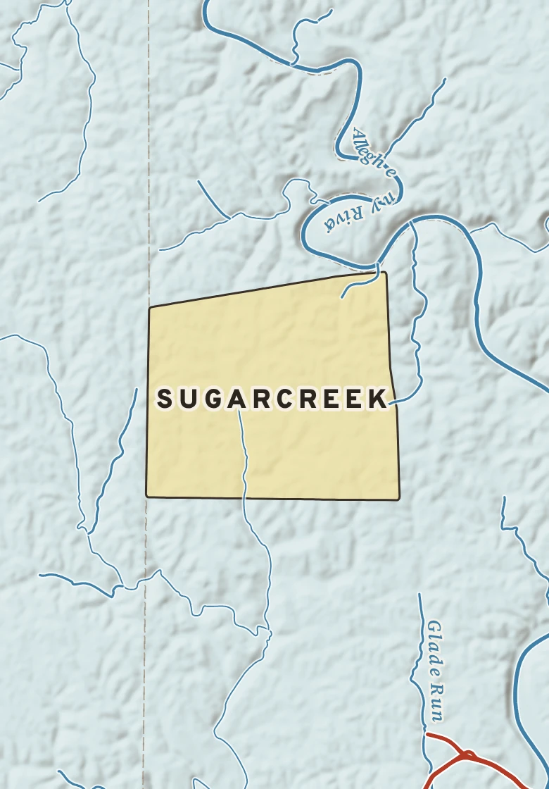 Atlas plate of Sugarcreek, Pennsylvania.