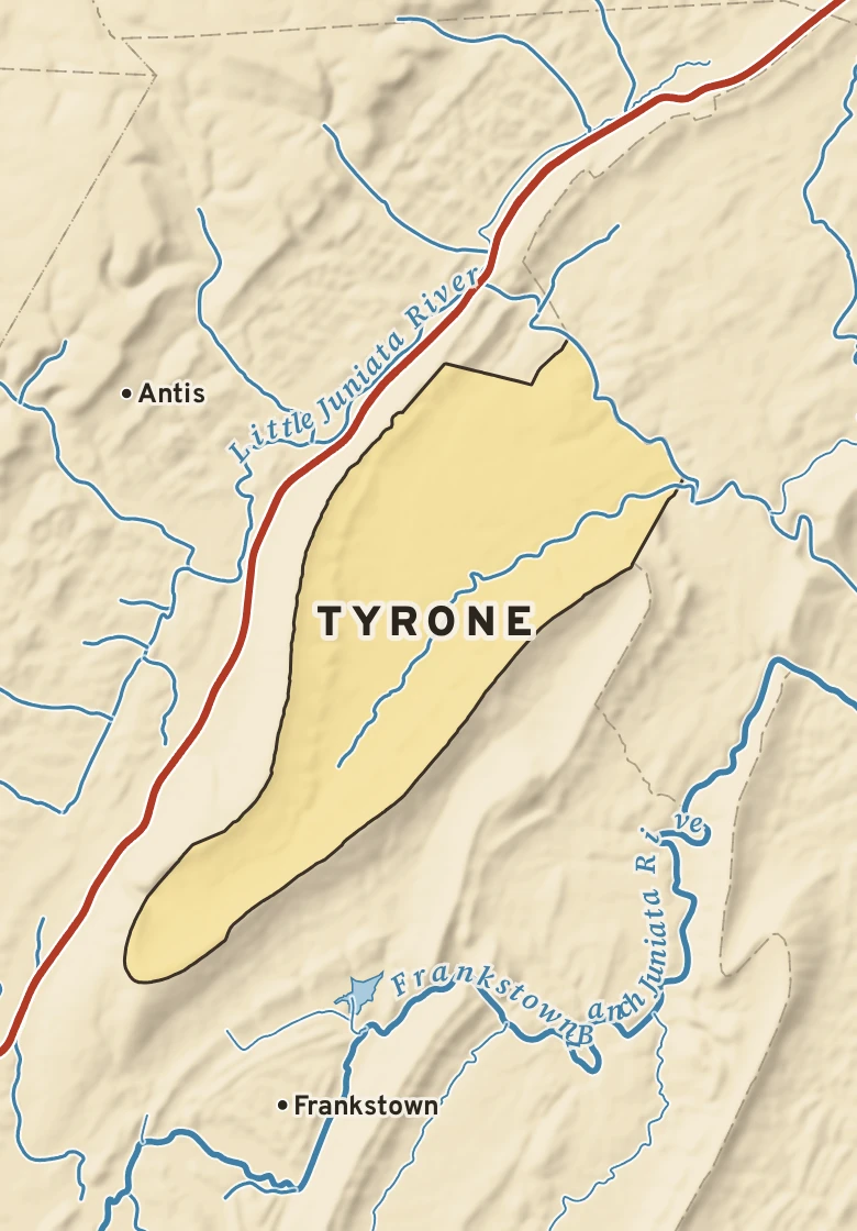 Atlas plate of Tyrone, Pennsylvania.