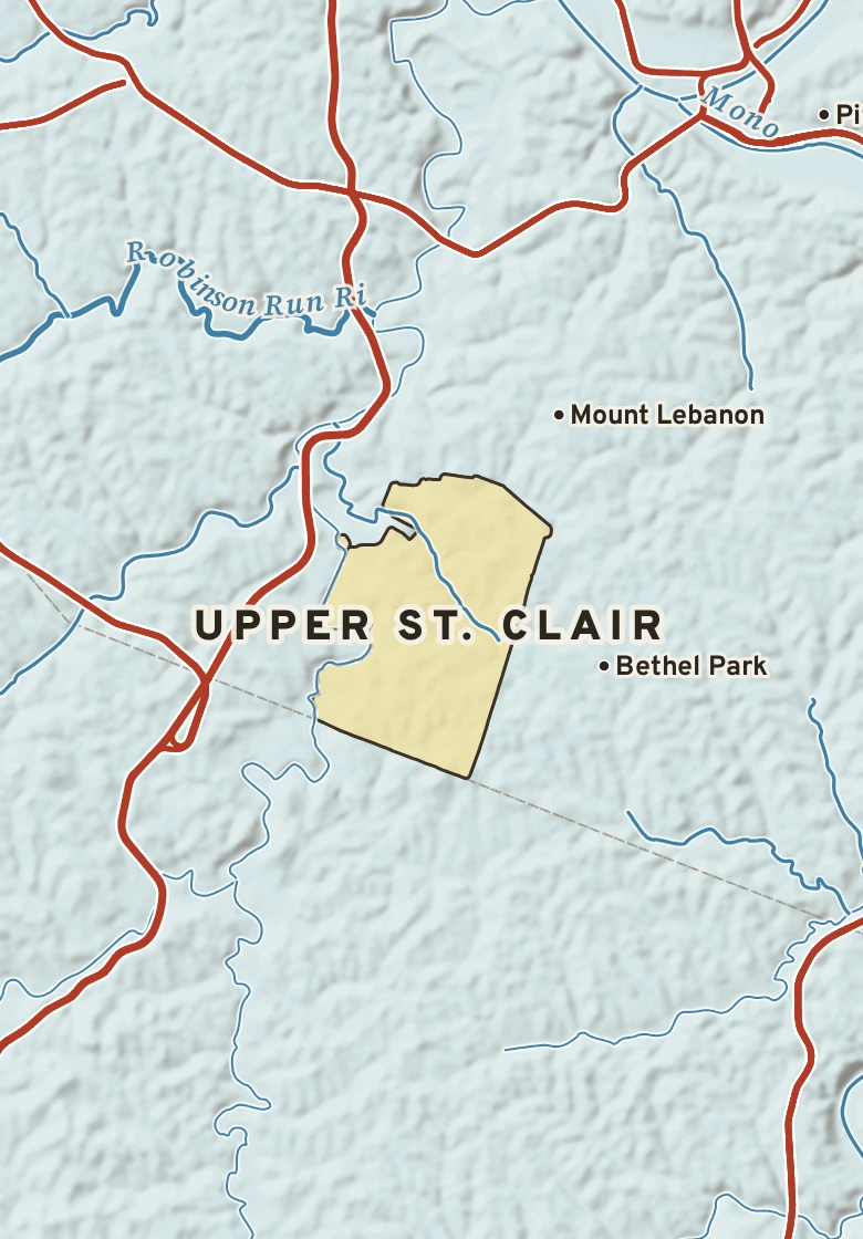 Atlas plate of Upper St. Clair, Pennsylvania.