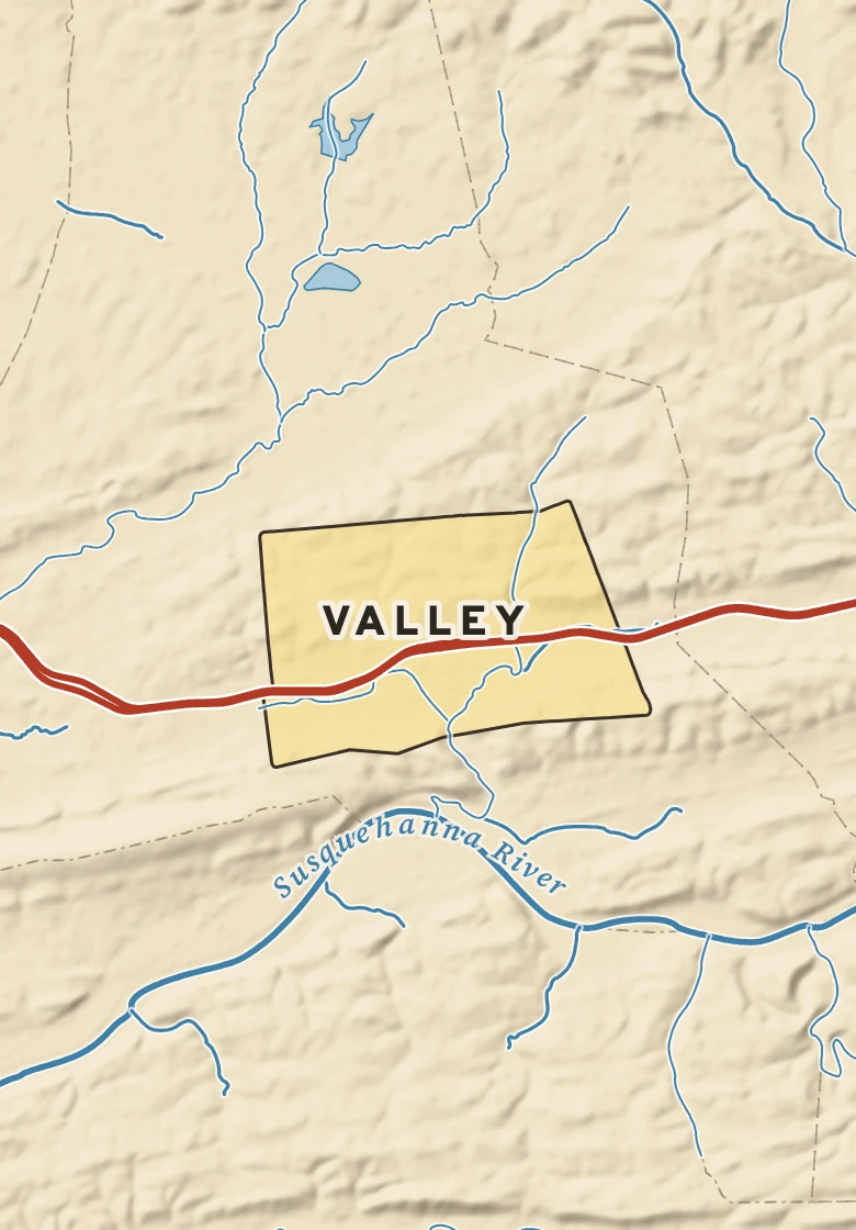 Atlas plate of Valley, Pennsylvania.