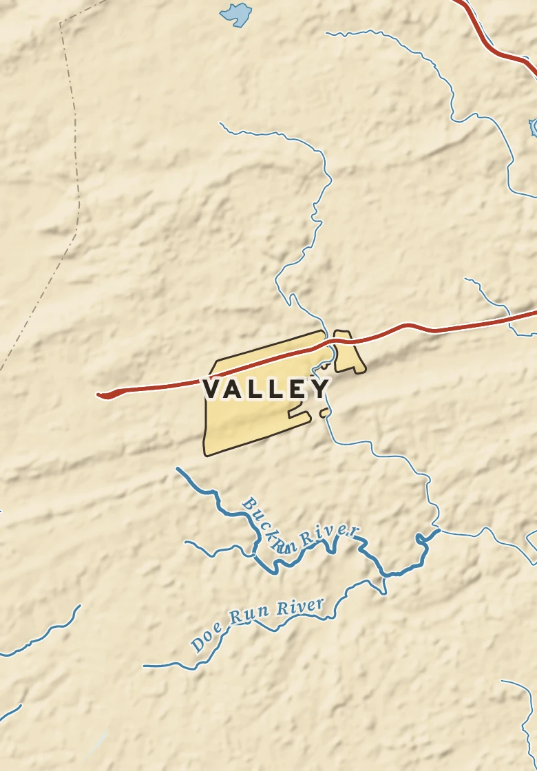Atlas plate of Valley, Pennsylvania.