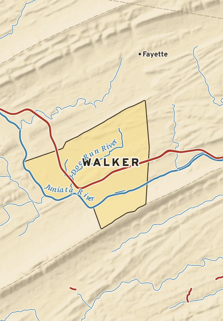 Atlas plate of Walker, Pennsylvania.