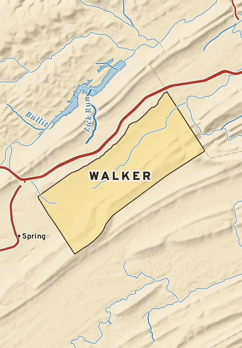 Atlas plate of Walker, Pennsylvania.