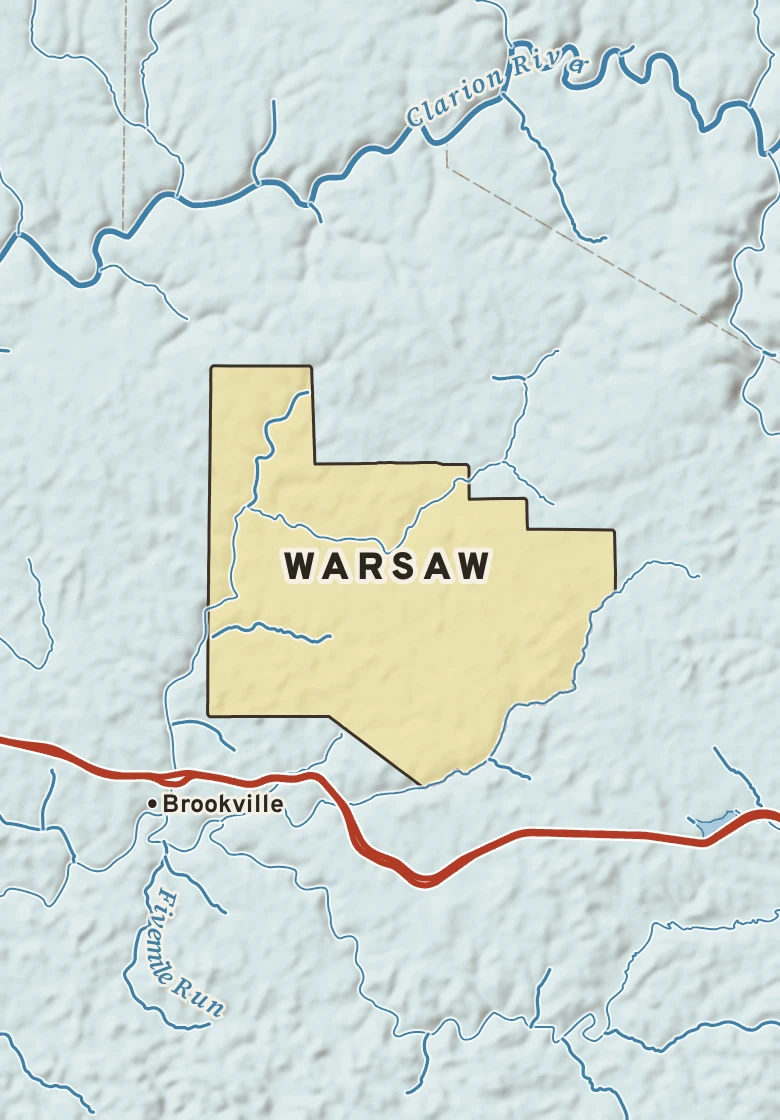 Atlas plate of Warsaw, Pennsylvania.