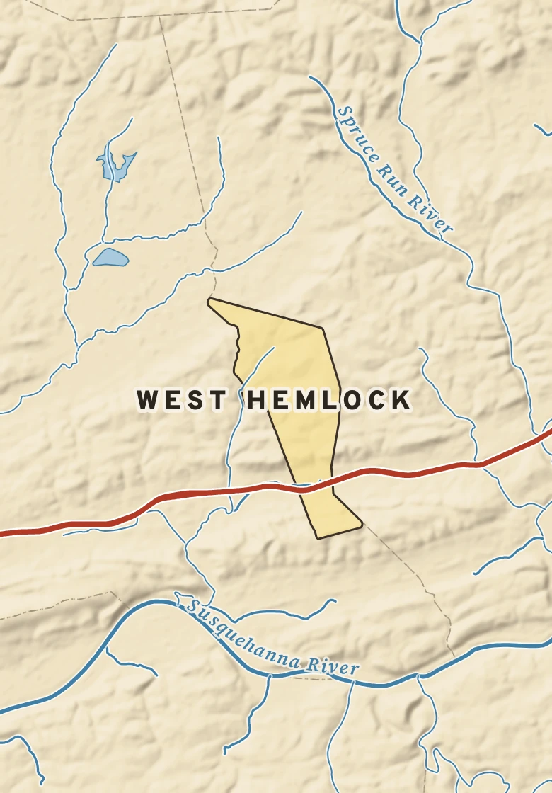 Atlas plate of West Hemlock, Pennsylvania.