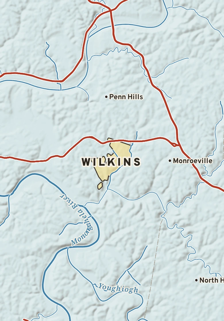 Atlas plate of Wilkins, Pennsylvania.