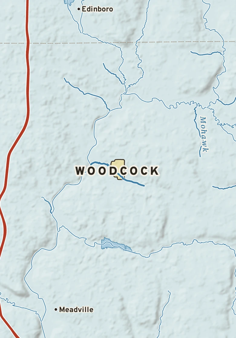 Atlas plate of Woodcock, Pennsylvania.