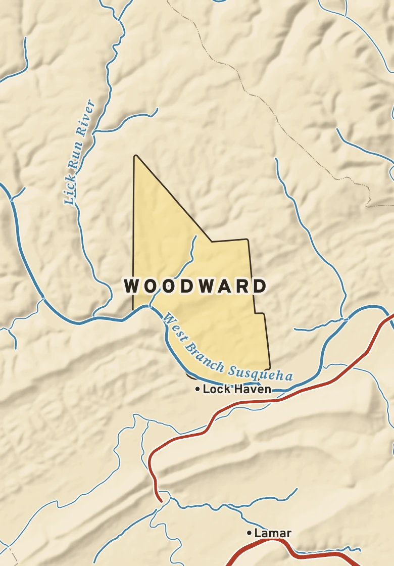 Atlas plate of Woodward, Pennsylvania.