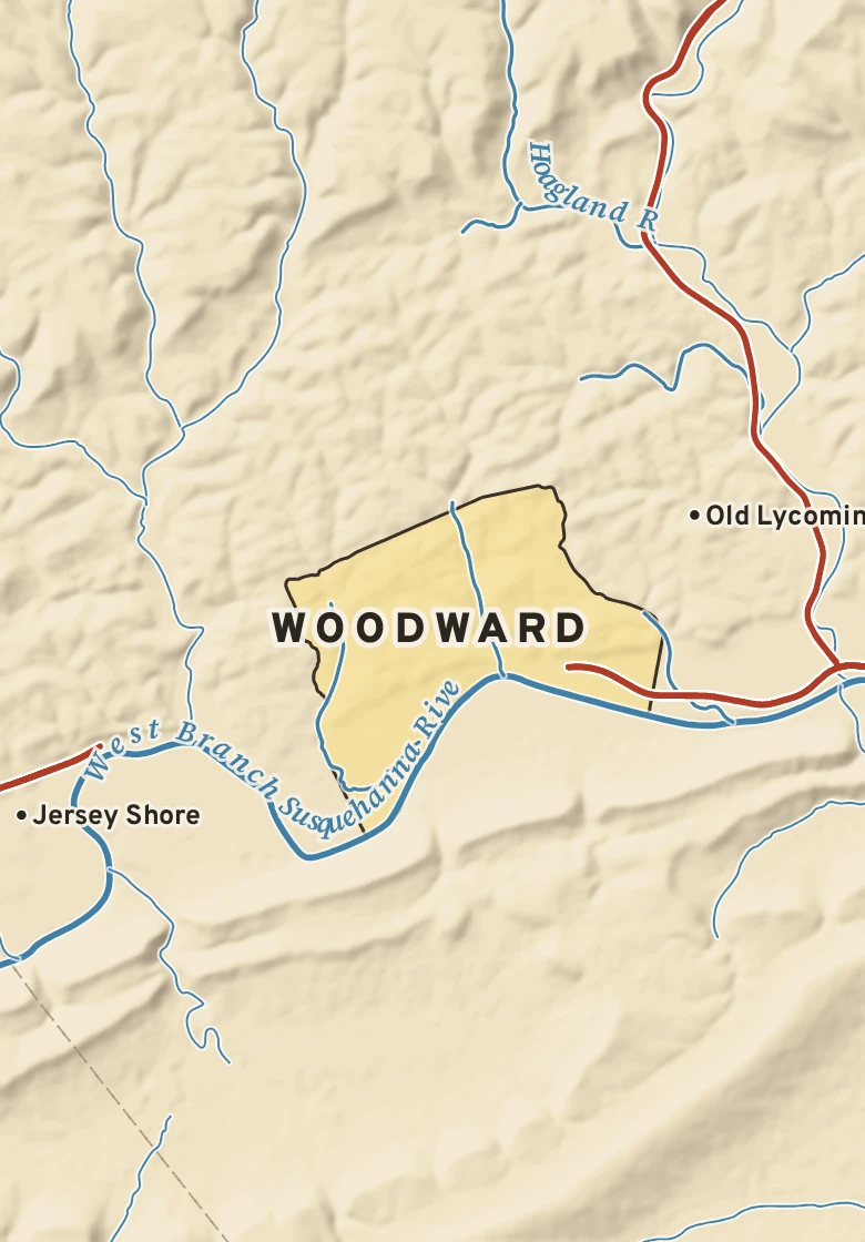 Atlas plate of Woodward, Pennsylvania.