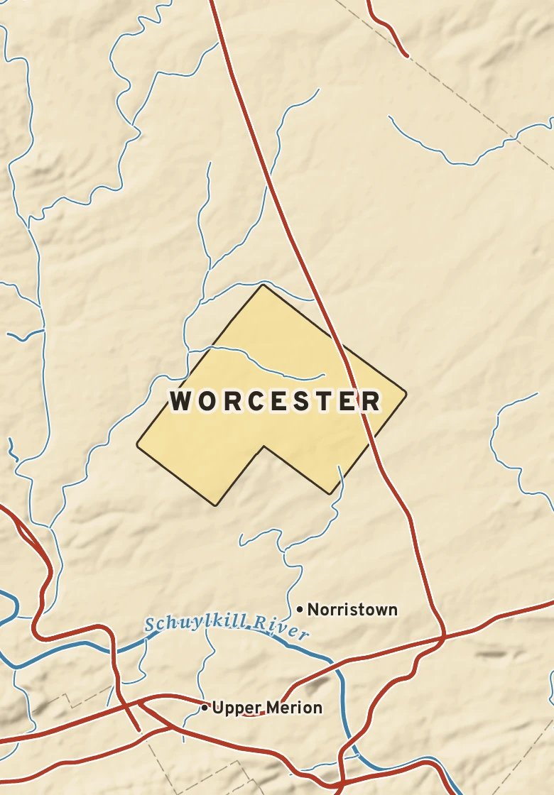 Atlas plate of Worcester, Pennsylvania.