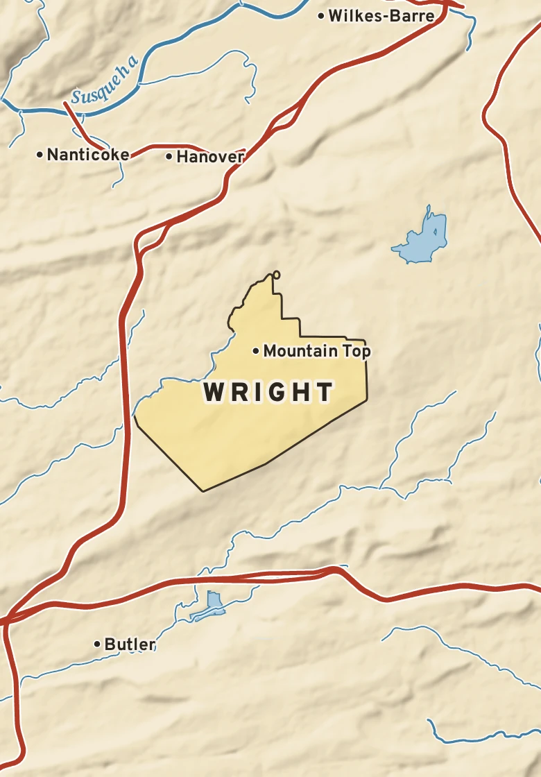 Atlas plate of Wright, Pennsylvania.