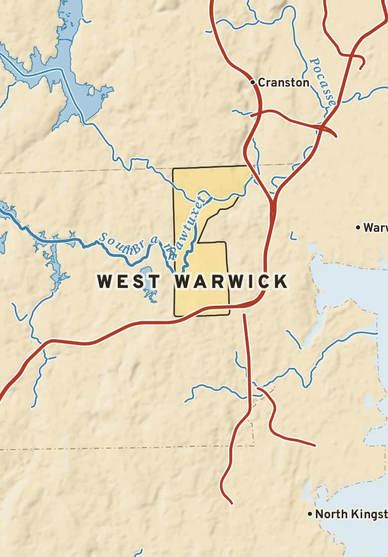 Atlas plate of West Warwick, Rhode Island.