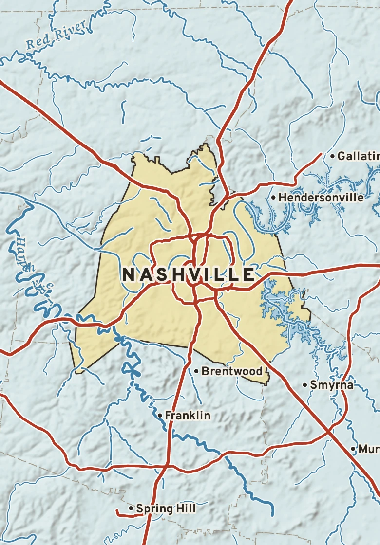 Atlas plate of Nashville, Tennessee.