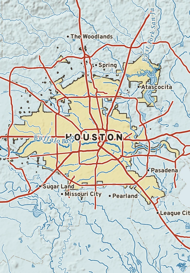Atlas plate of Houston, Texas.