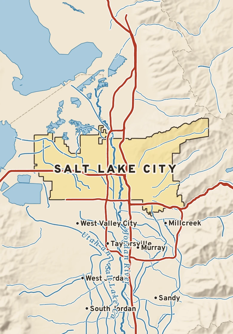 Atlas plate of Salt Lake City, Utah.