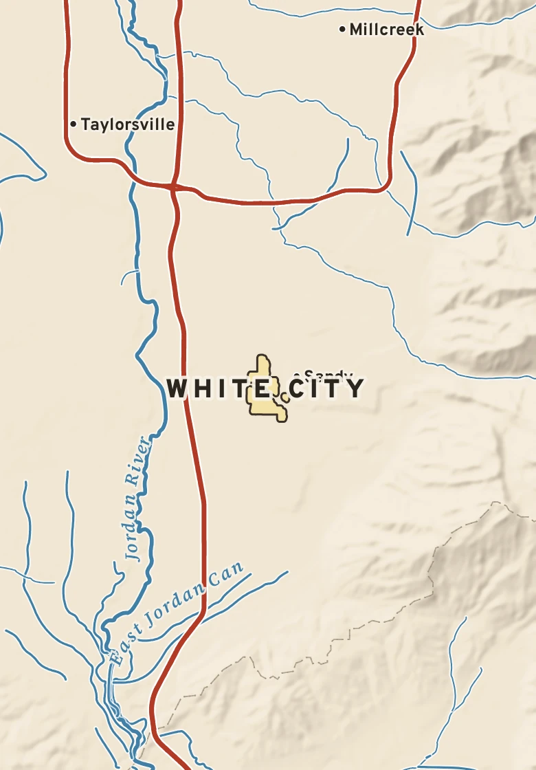 Atlas plate of White City, Utah.