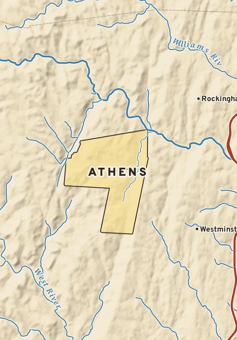 Atlas plate of Athens, Vermont.