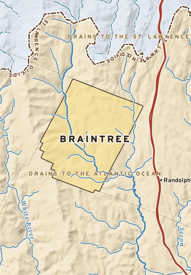 Atlas plate of Braintree, Vermont.