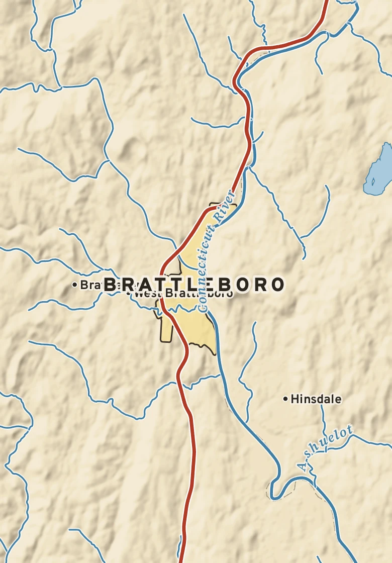 Atlas plate of Brattleboro, Vermont.