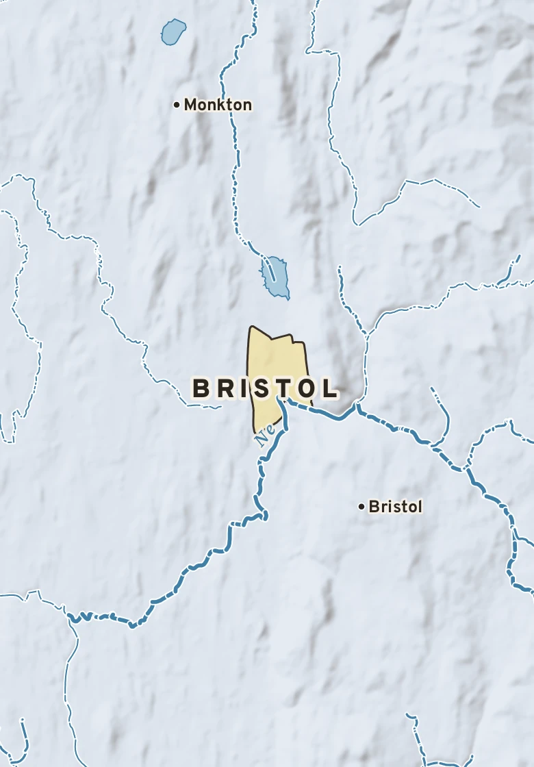 Atlas plate of Bristol, Vermont.