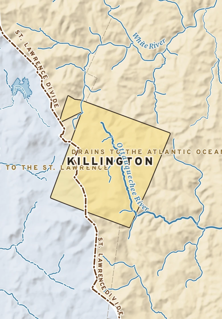 Atlas plate of Killington, Vermont.