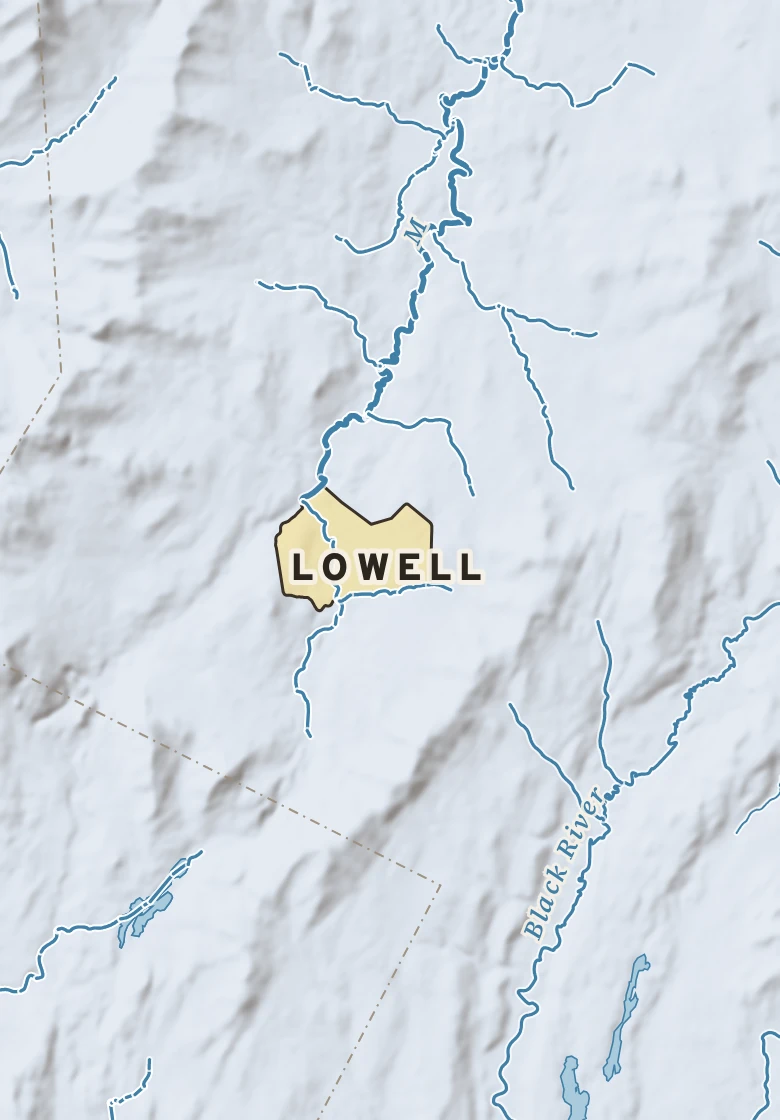 Atlas plate of Lowell, Vermont.