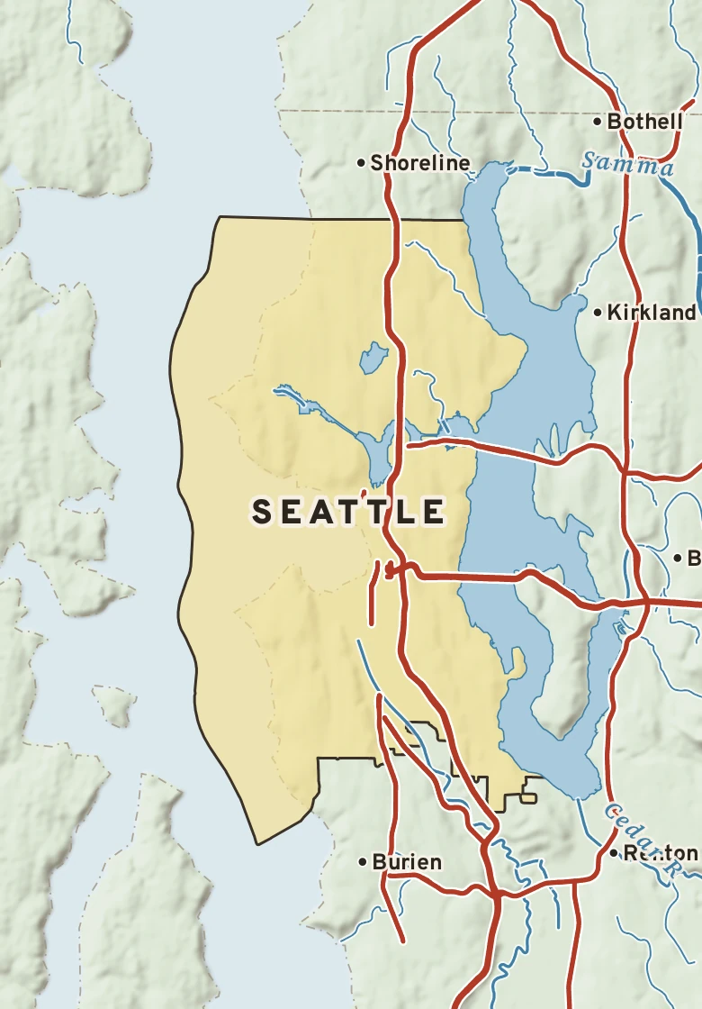 Atlas plate of Seattle, Washington.