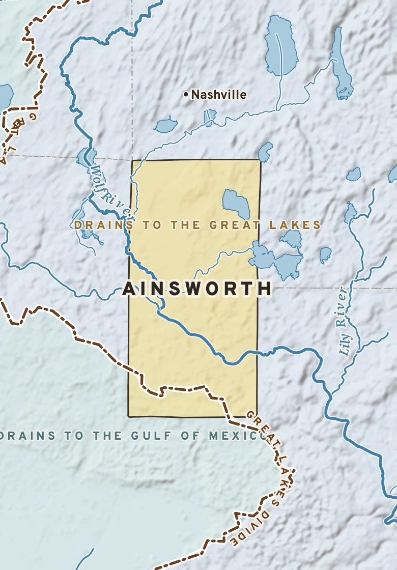 Atlas plate of Ainsworth, Wisconsin.