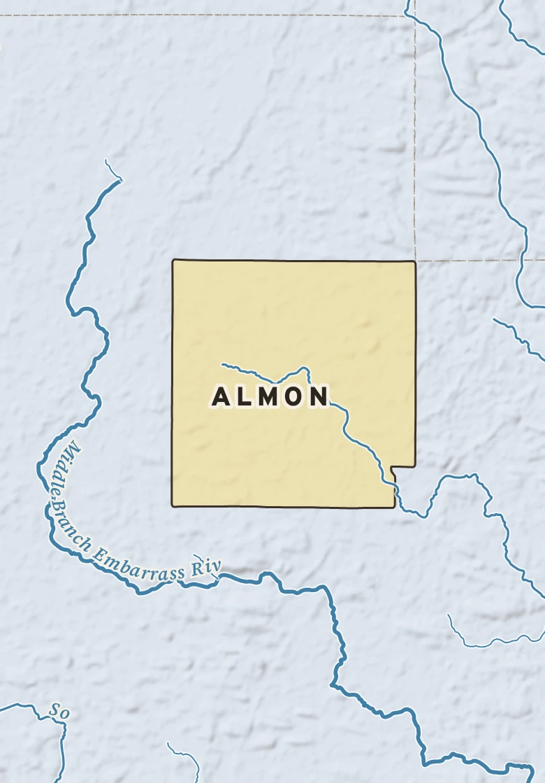 Atlas plate of Almon, Wisconsin.