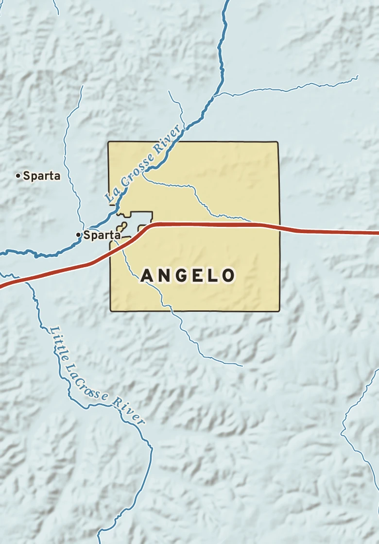 Atlas plate of Angelo, Wisconsin.