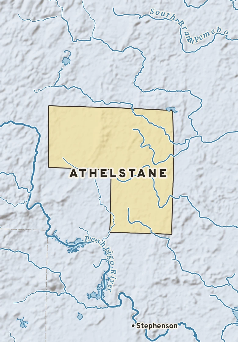 Atlas plate of Athelstane, Wisconsin.