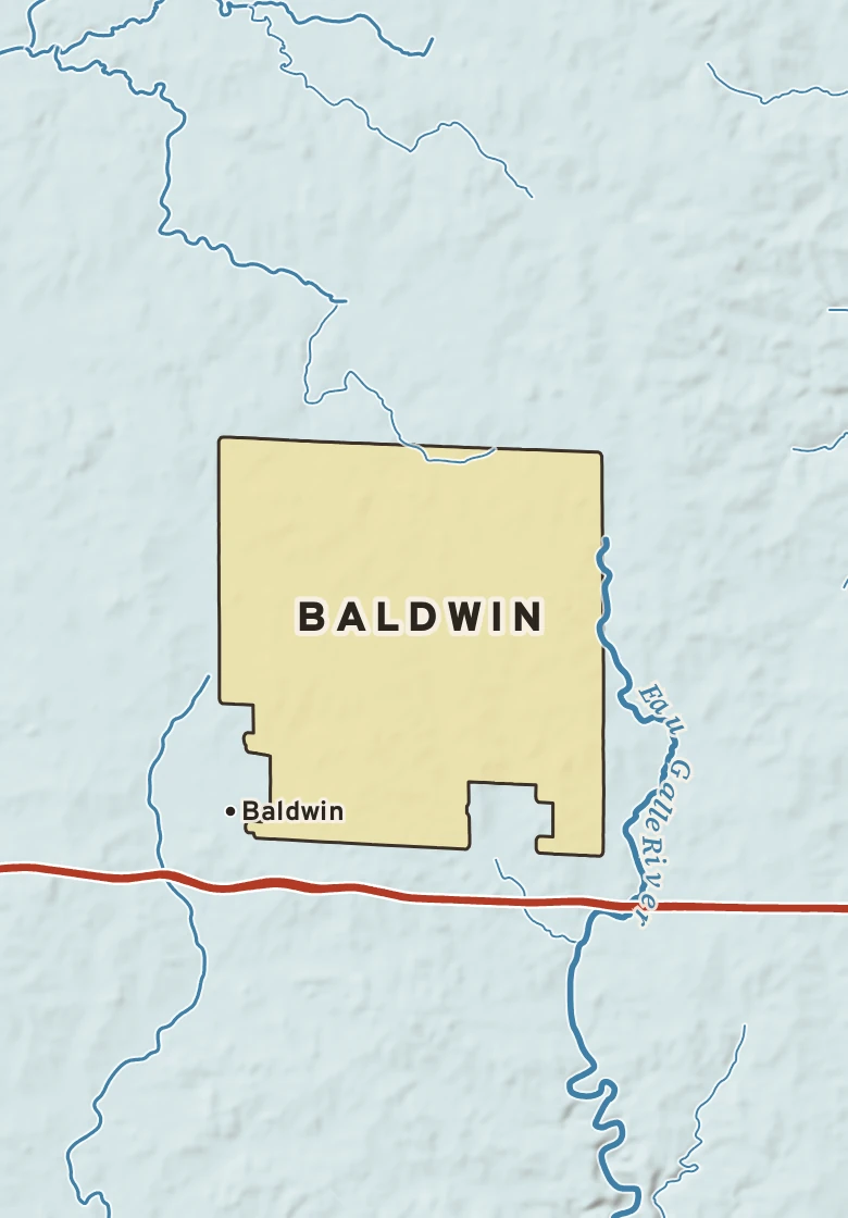 Atlas plate of Baldwin, Wisconsin.